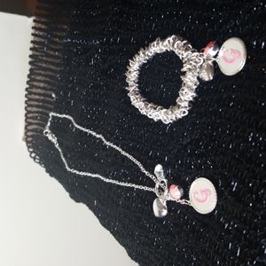 Bracelet/Necklace Set with "G" monogram